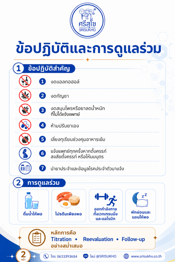 คำแนะนำก่อนเข้าและระหว่างเข้ารรับบริการโปรแกรมบริการลดน้ำหนักปรับรูปร่าง พิจิตร